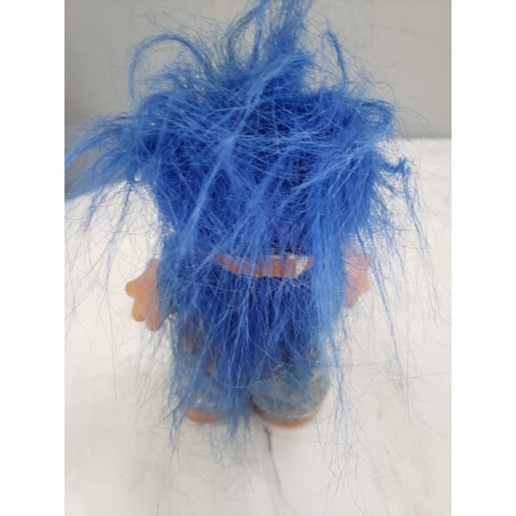 Vintage‎ DAM 1986 Troll Doll Hippie With Blue Hair 5” - Picture 4 of 6